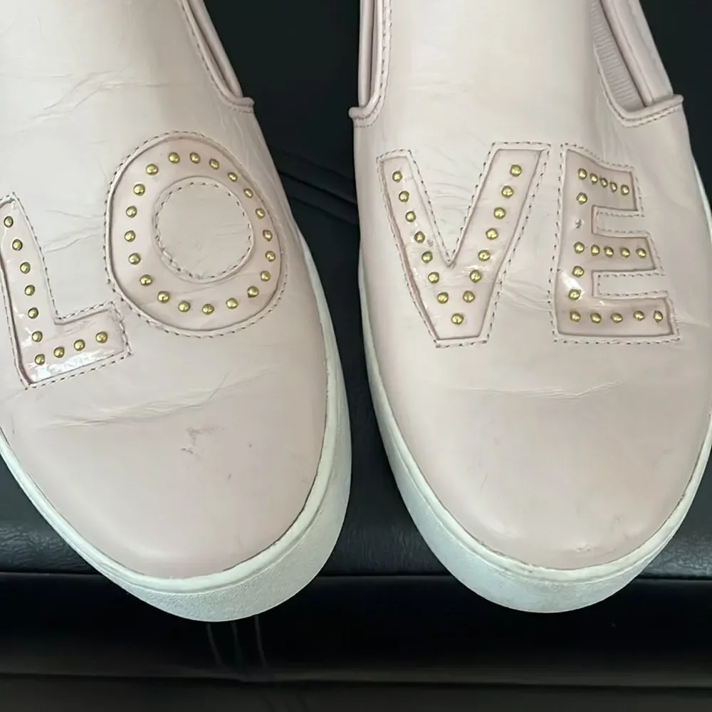 EUC WOMEN’S MICHAEL KORS TRENT SOFT PINK LEATHER SLIP ON SHOES SIZE 10